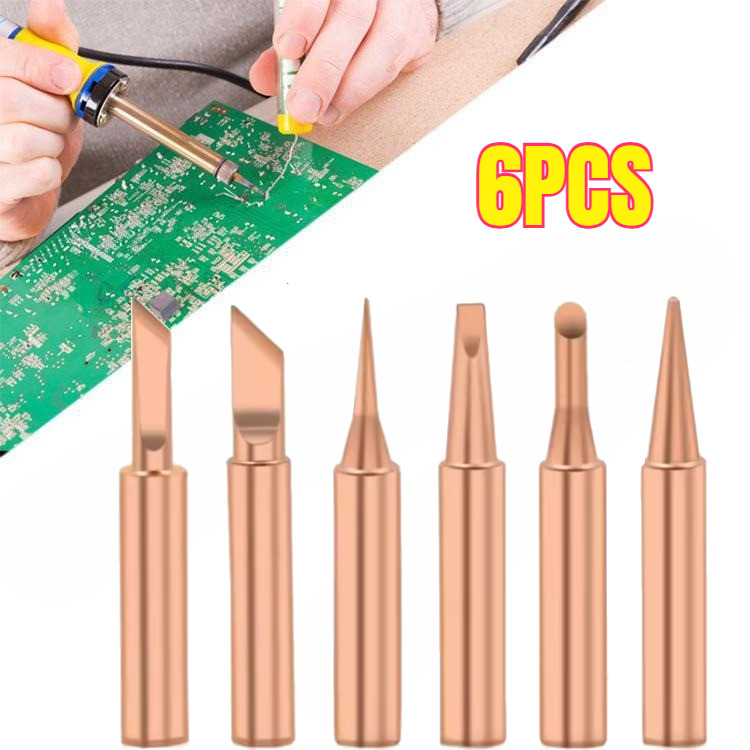 6 in 1 Mata Solder Tembaga/Solder Tip/Tips Besi Solder/Ujung Tembaga Murni/Ujung Solder Logam Tembag