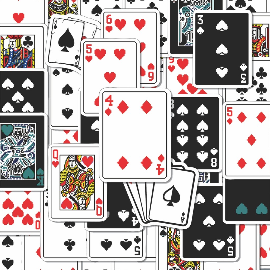 

100PCS Lucu Stiker Kartu Poker V5 Stiker Aesthetic Stiker Anti Air Stikers Berperekat Waterproof sticker decal buat Motor Helm Buku Journal Koper Casing HP Laptop Botol Minum Hadiah anak