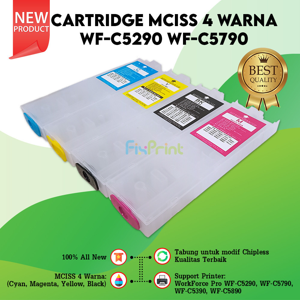 Tabung Tinta Epson WF-C5790 WF-C5290 WF-C5390 CISS Tanpa Chip Work Force C5290 C5790 C5390 C5890
