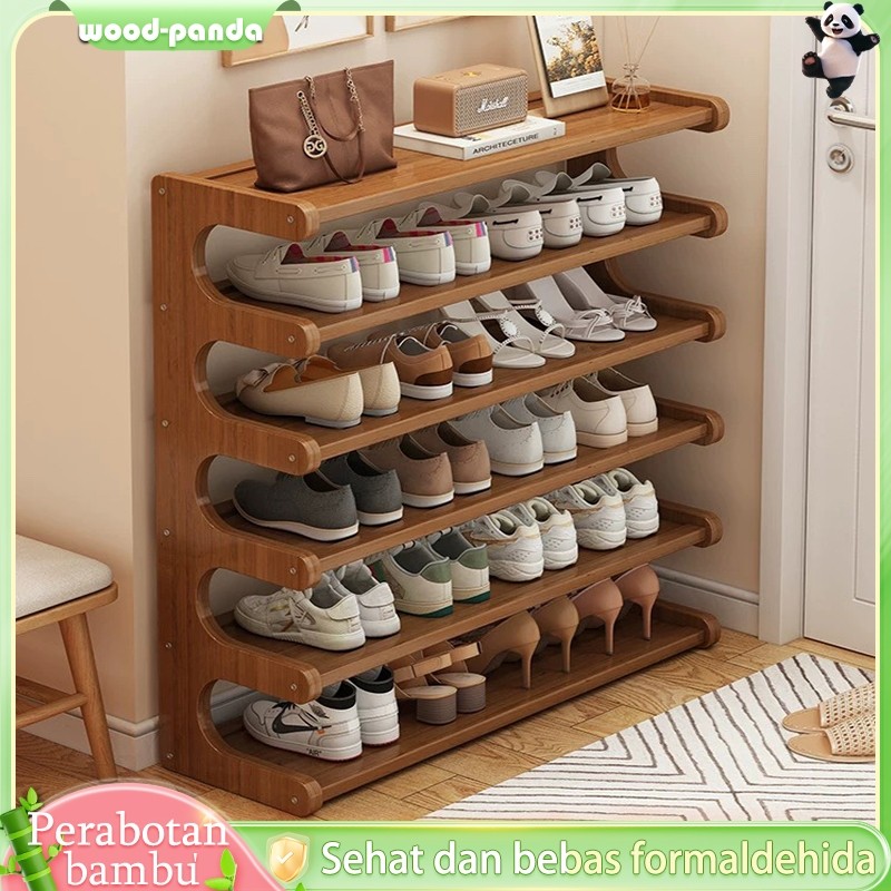 Rak Sepatu Susun/Rak Sepatu Kayu Minimalis/Susun Penyimpanan Multifungsi/rak sepatu tertutup