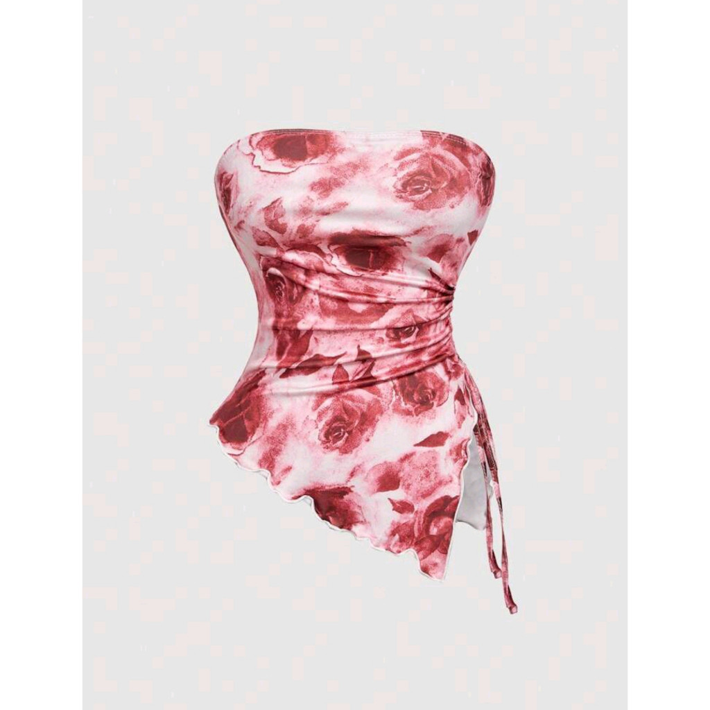 Mod Tube Top With Side Drawstring Wrap Top