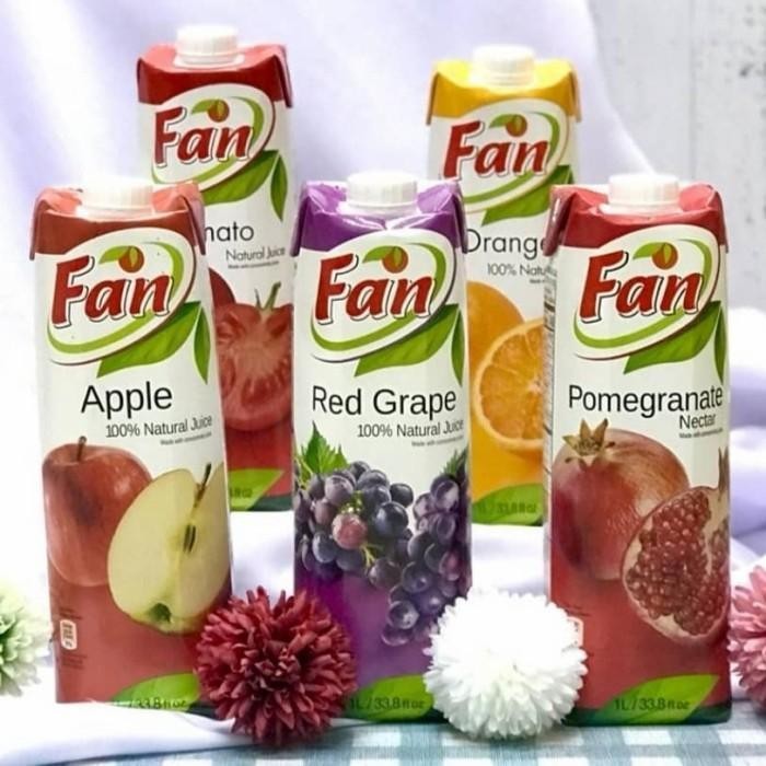 

Fan Juice 100% Natural Juice Minuman Jus 1 Liter Varian TOMATO / PINEAPPLE / PASSIONFRUIT / GRAPEFRUIT / RED GRAPE / APPLE / ORANGE / POMEGRANATE