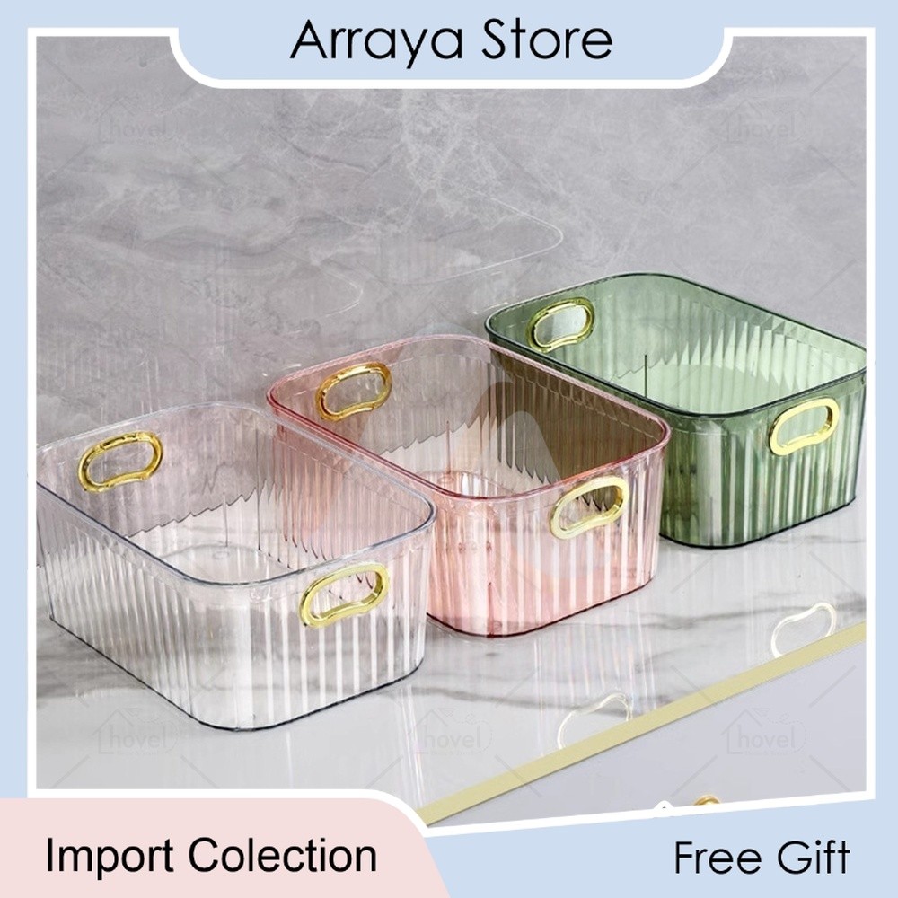 Kotak Akrilik Wadah Penyimpanan Kosmetik Skincare Alat Make Up Aksesoris Multifungsi 【Arraya Shop】