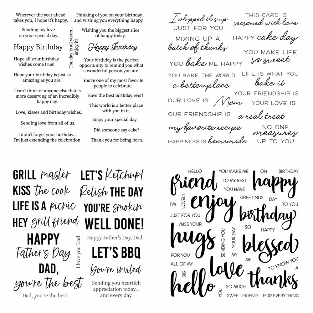 

Birthday Sentiments Stamp and Cutting Dies Bake Sentiments Clear Stamps For DIY Scrapbooking Decoration Paper Craft Album Card