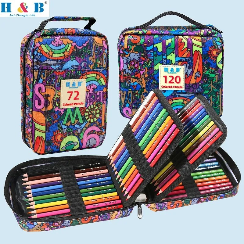 

H & B Pensil Warna 72 & 120 Dengan Tas / H & B Oily Pencils Zipper Bag