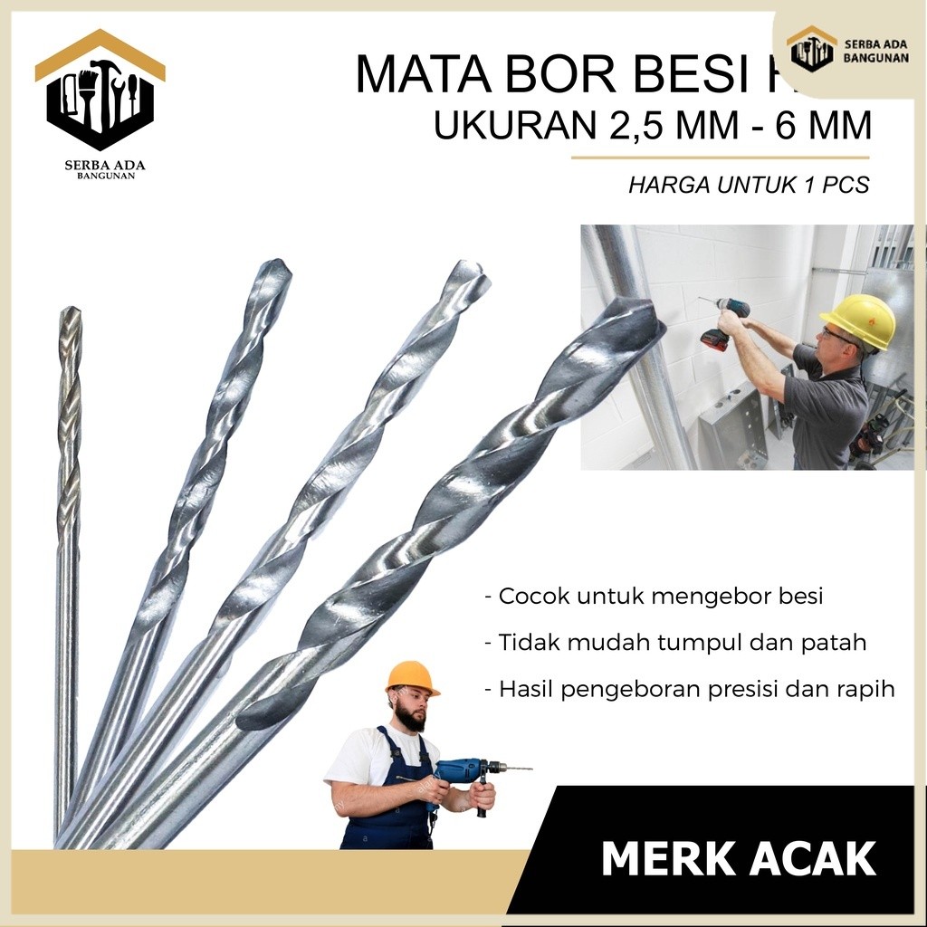 SAB Mata Bor Besi HSS 2.5 mm - 4.5mm - 5mm - 6mm Hss