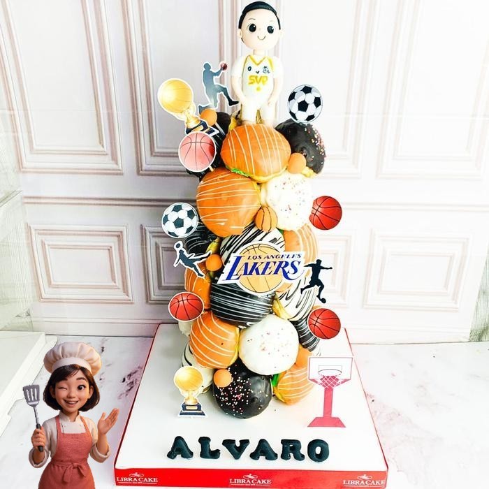 

Donat/Donat Ulang Tahun/Donat Tower Tema Basket/Donat Basket/Donat tower Catering Malang DMT