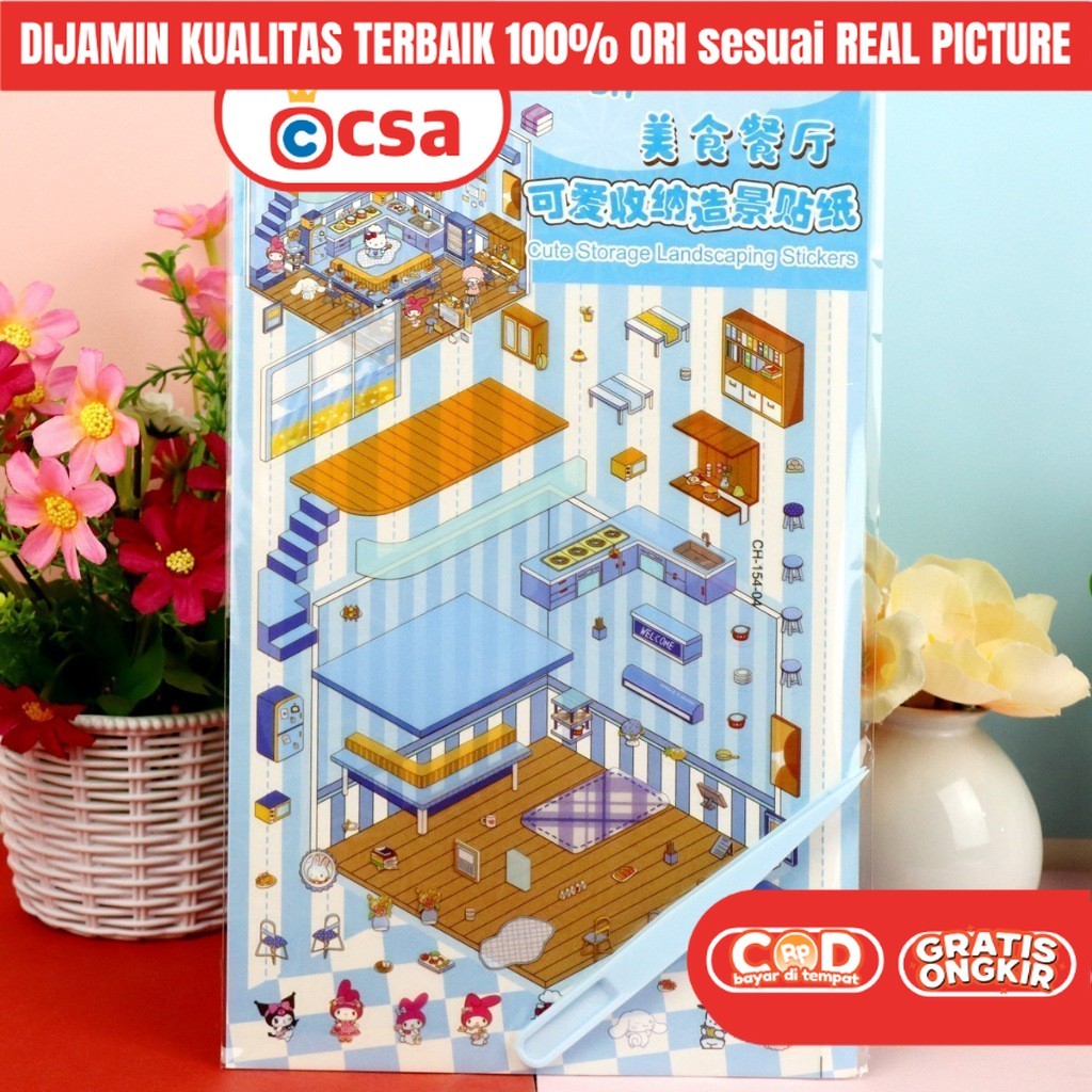 

CSA Mainan Puzzle Sticker Rumah Rumahan Cinnamoroll DIY 3D Edukasi Anak Perempuan KKV 7 5 4 3 Tahun