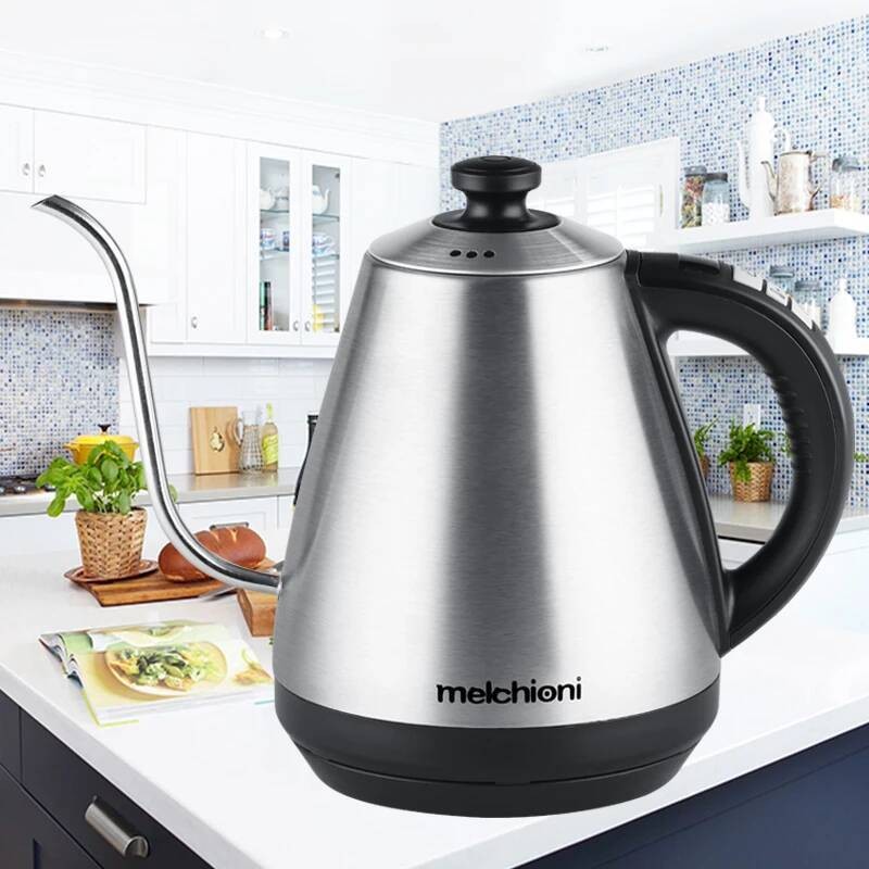 1L Gooseneck Kettle Electric Kettle Adjustable Temperature Insulation Stainless Steel Drip Coffee Te