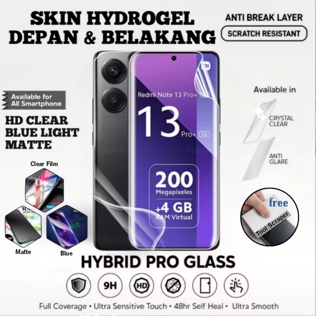 Anti Gores Hydrogel Iphone 14 Iphone 14 Plus Iphone 14 Pro Iphone 14 Pro Max Hydrogel Clear / Hydrog