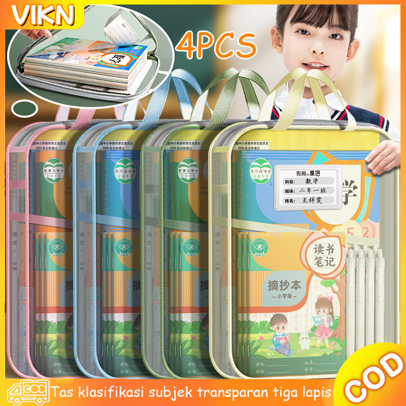 

New Tas Klasifikasi Subjek Transparan Tiga Lapis Kantong Dokumen Ritsleting Jaring Tas Penyimpanan File Kertas Ujian Tas Buku PortabelPremium