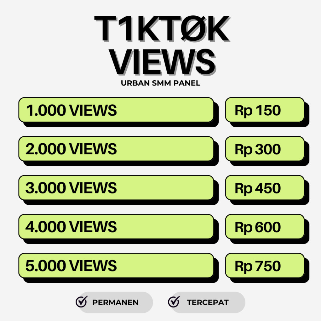 URBAN SMM - View Tiktok Real Permanen| View Tiktok Indonesia Mix Worldwide| Views Tiktok.Fyp Permane