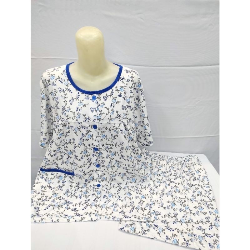 BKH Size XXXL (3XL) Setelan Babydoll Celana Pendek-Tangan Pendek Kancing Full BY BKH