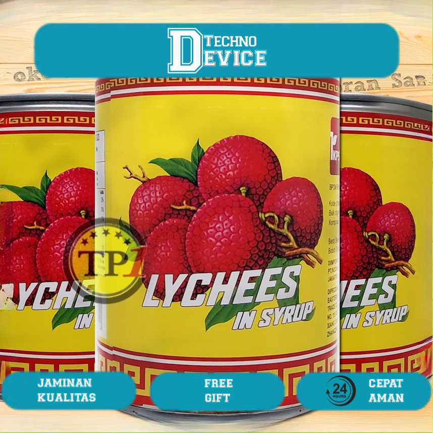 

Lychee in Syrup Kaleng mili thailand / Buah Leci Dalam Sirup Kaleng 567gr lychees IPKS thailand