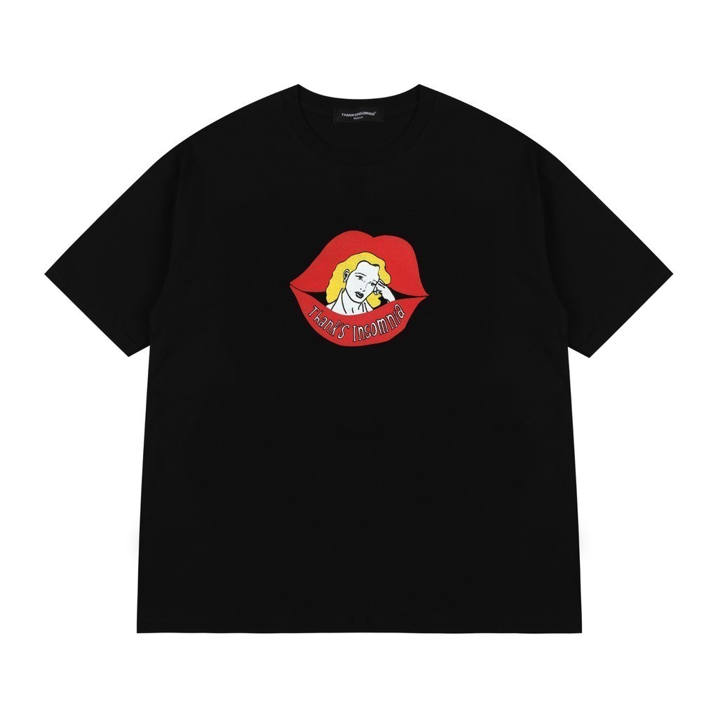 Handmade Cotton High Quality Fashion Unisex Tshirt Isaura Black Thanksinsomnia COD