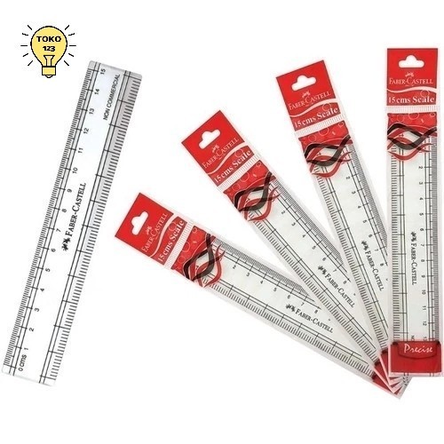 

Penggaris Faber Castell 15cm 15 cm Scale Ruler Plastik Bening Putih Transparan Mistar Pendek Serbaguna