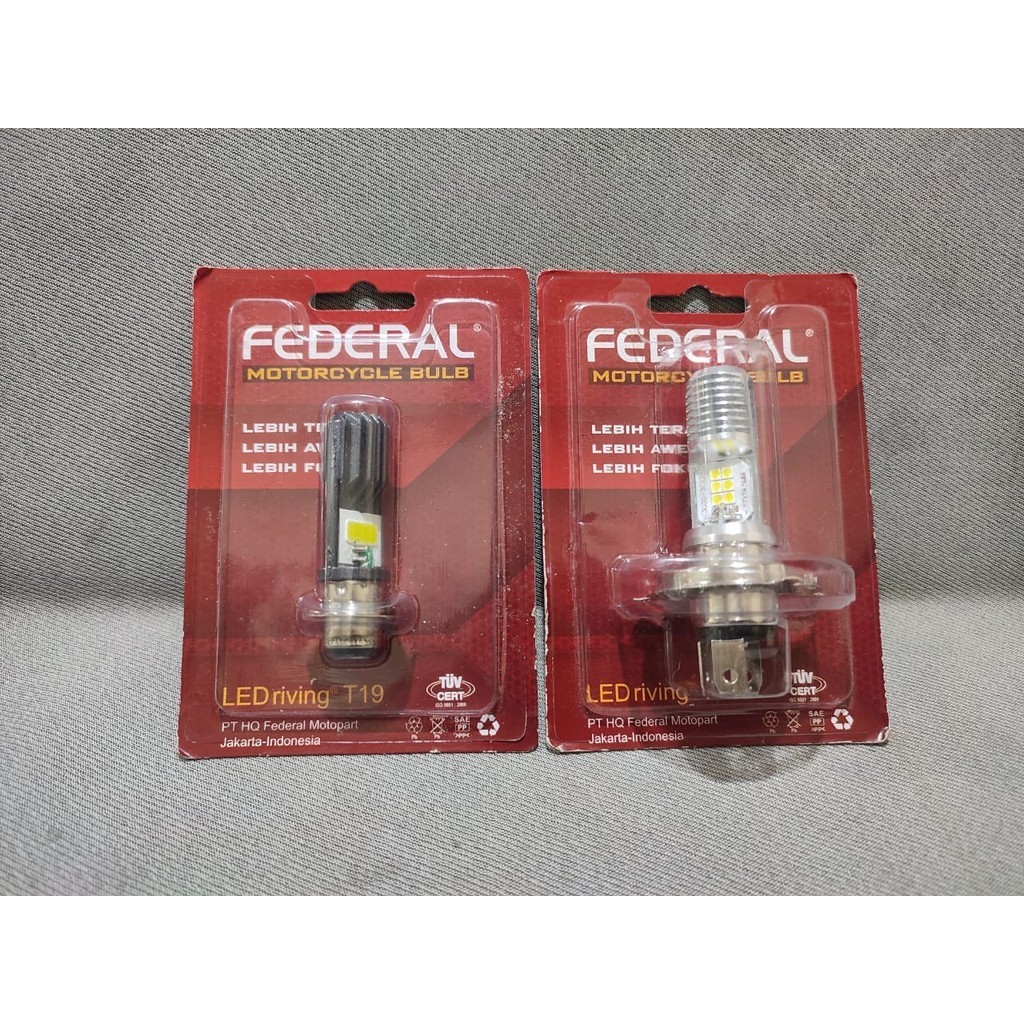 Federal LEDriving T19 motorcycle bulb lampu motor LED H4 H6 putih terang