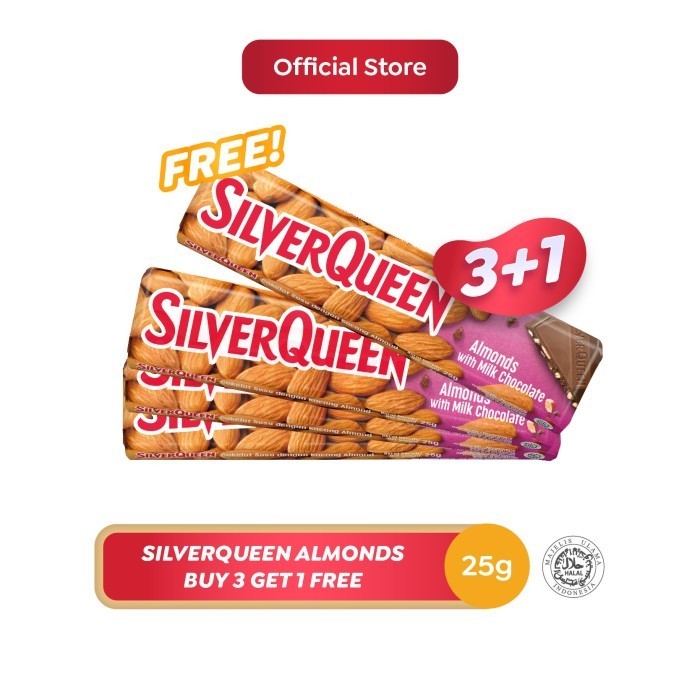 

HEMAT! [BUY 3 GET 1 FREE] SilverQueen Almond 25 g
