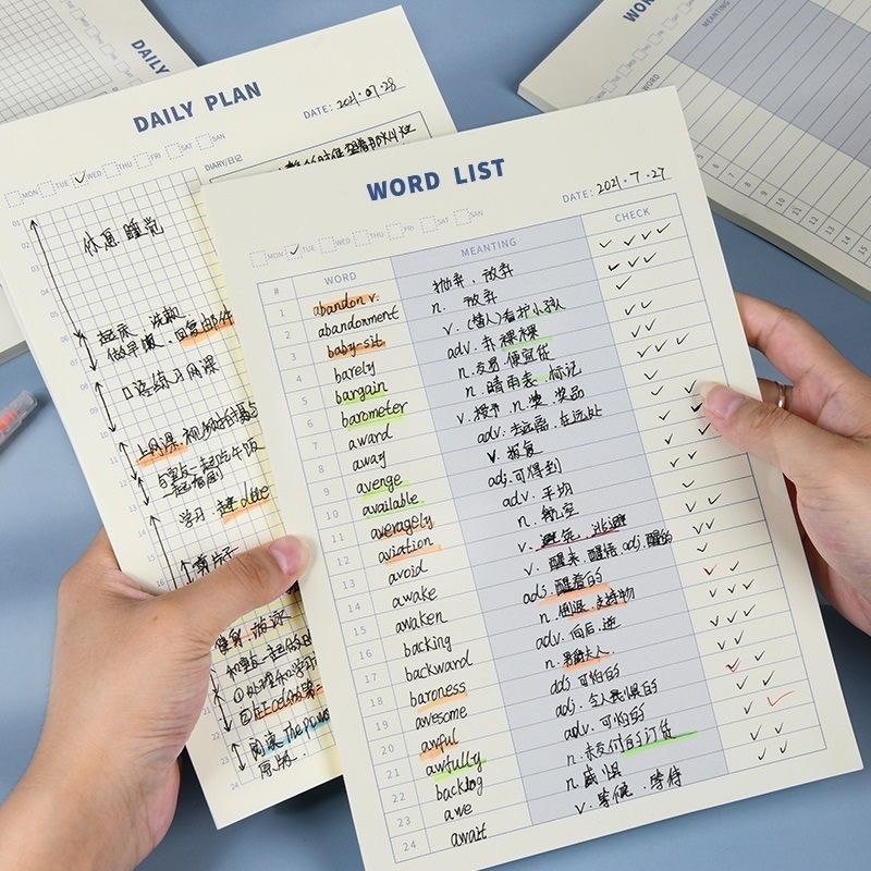 

Daily Planner Word List Notebook Planner Book Daily Weekly Planner Book Stationery Korea Multifungsi Buku Catatan Buku Tulis Sekolah School Stuff barang aesthetic