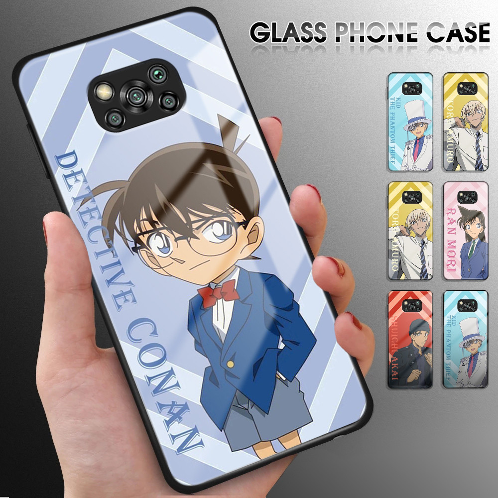 Untuk Xiaomi Poco X3 Pro Poco X3 NFC Poco M3 Pro 4G 5G Luxury Soft Edge Anime (Detective Conan) Glos