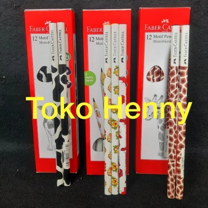 

promo ✨ -Pensil 2B Faber Castell motif ... 1 pak isi 12 pcs