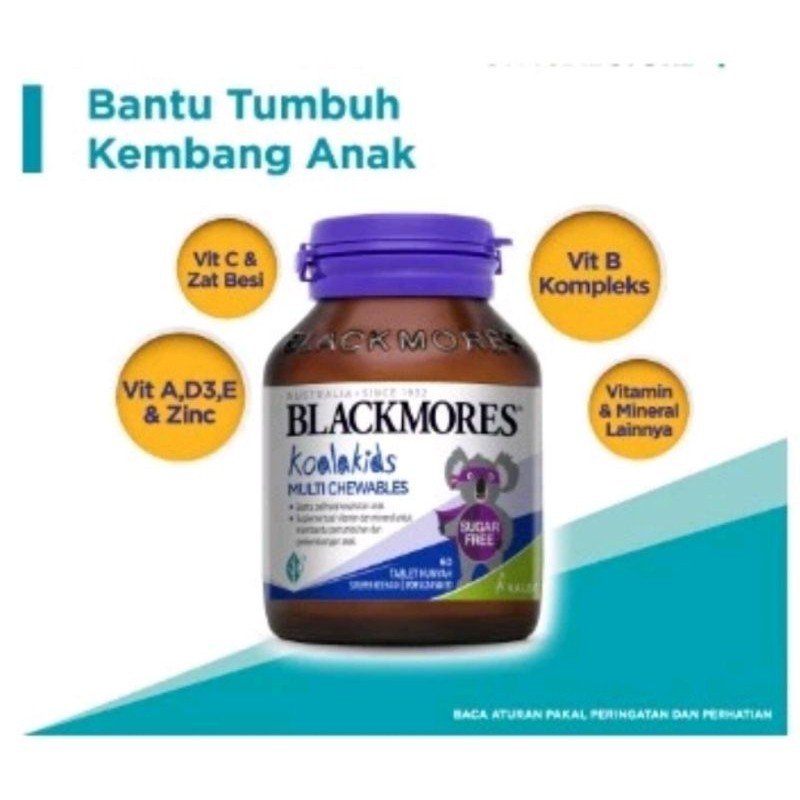 Blackmores Koala Kids Multi Chewable 60's| Vitamin anak tablet kunyah blackmores