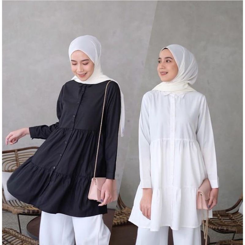 Neyda - BLOUSE WANITA NOVIYA / DITA BLOUSE / ATASAN WANITA MUSLIM / TUNIK SUSUN RAYON / BLOUSE OVERS