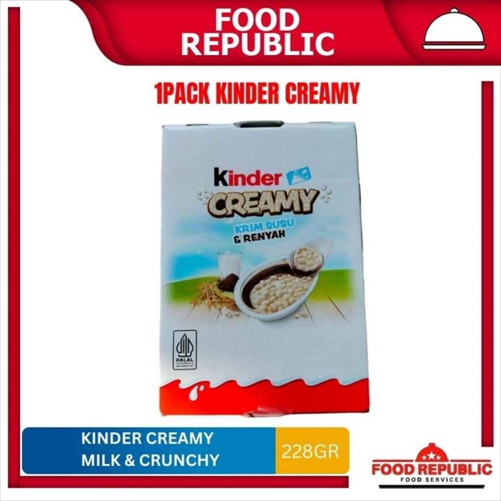 

Kinder Creamy milky & Crunchy Chocolate hazel 1 Box 228gr Halal