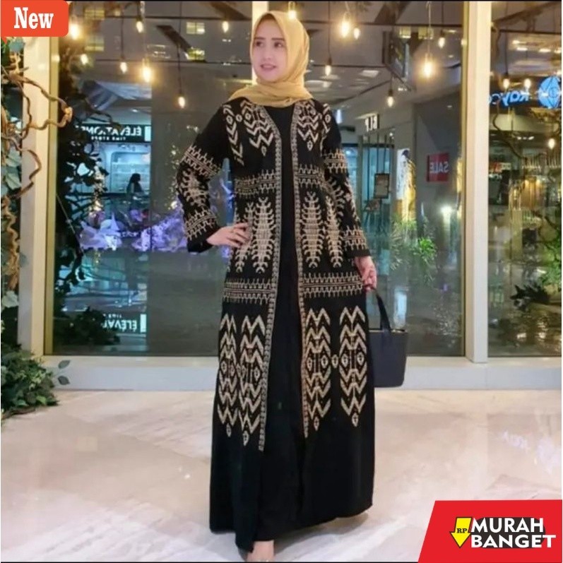 abaya shopee haul 2024 Abaya Bordir Basic Abaya Turkey Gamis Bordir Pusat Grosir