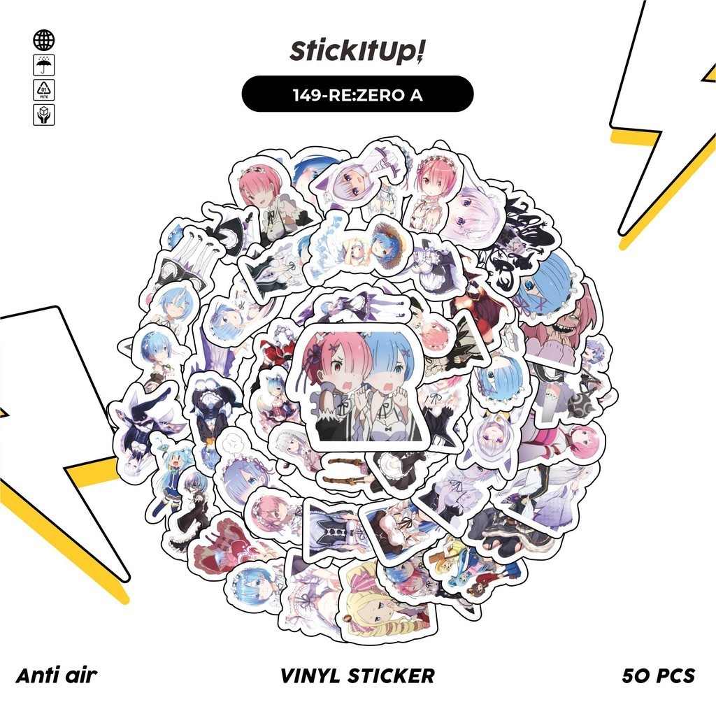 

50 Pcs Stiker Pack Motif Anime Re-zero Starting Life In Another World Lucu Aesthetic Vynil Waterproof untuk Freebies Sticker Buku Journal Casing HP Laptop