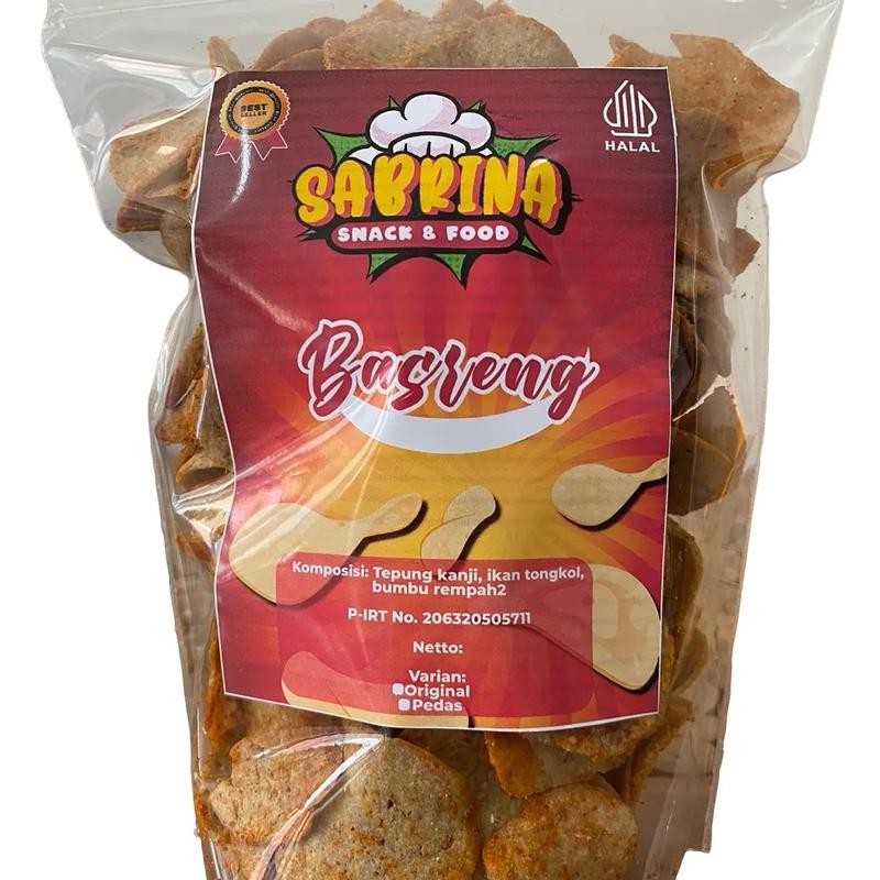 

SABRINA Basreng paketan 2X250g ori/pedas renyah kriuk baso goreng ikan juara cemilan pedas
