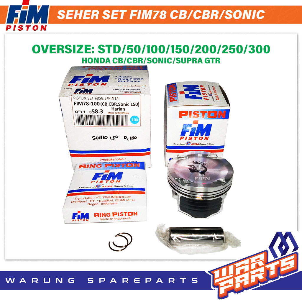 Seher Kit Piston Set Honda CB 150R CBR Sonic Supra GT150R Supra GTR FIM78 Overses Oversize STD 50 10