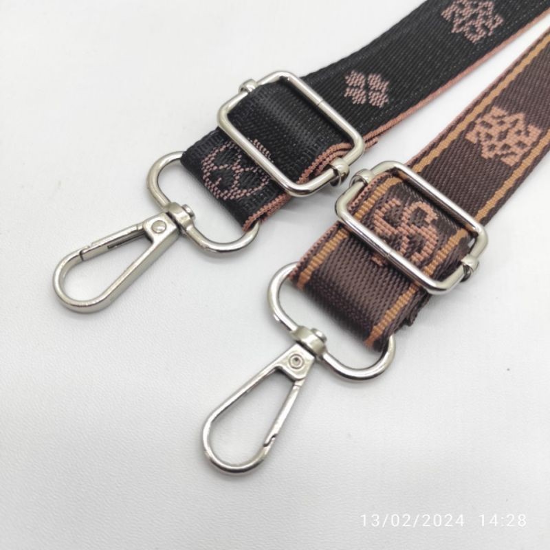 Tali strap Tas Selempang  motif Webbing tebal motif ACC nikel di jamin kuat