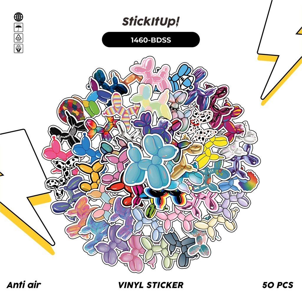 

COD✨ 100 Pcs Stiker Balon Anjing Lucu Anti Air Untuk Dekorasi Notebook Sepeda Skateboard Handphone DIY