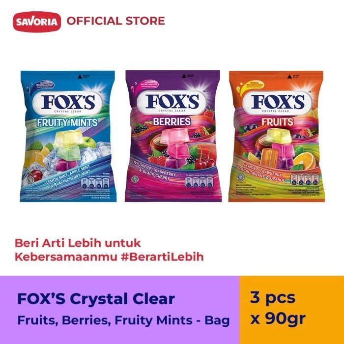 

FOX'S Bag Mix Variant 3 Pcs x 90g