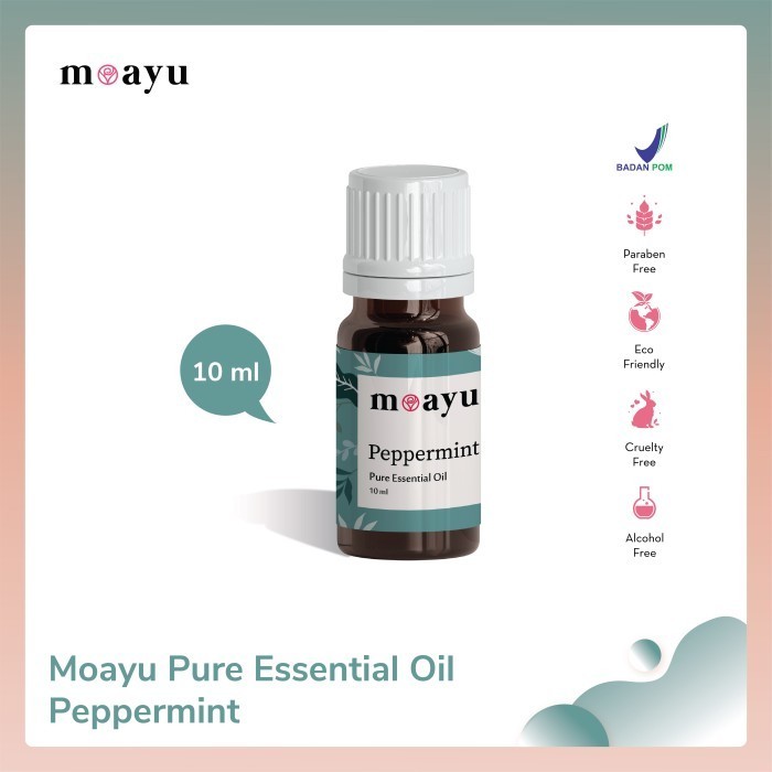 Moayu Pure Essential Oil Peppermint 10 ml - Aromaterapi Immunity Perawatan Rambut
