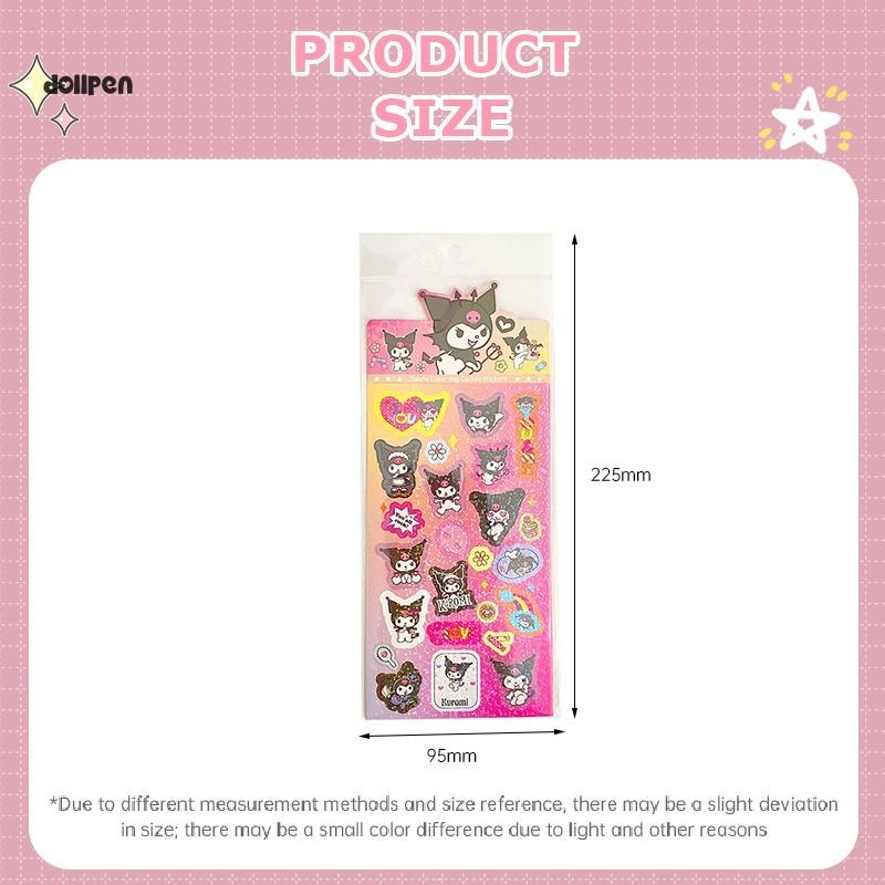 

Stiker Sanrio Gaya Ins Stiker Buku Besar Tangan DIY Anak Stiker Laser Kartun
