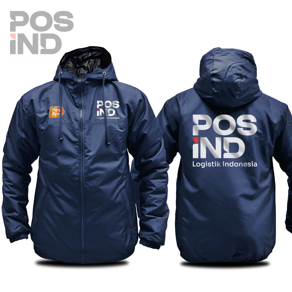 JAKET LOGISTIC POS BUMN INDONESIA Parasut Semi WF Free Nama Bisa Custom// PRODUK MURAH PROMO SALE