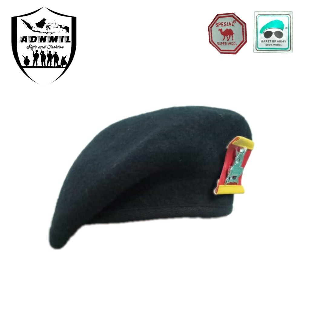 baret dan emblem kavaleri baret kacamata camel set emblem kavaleri tni ad