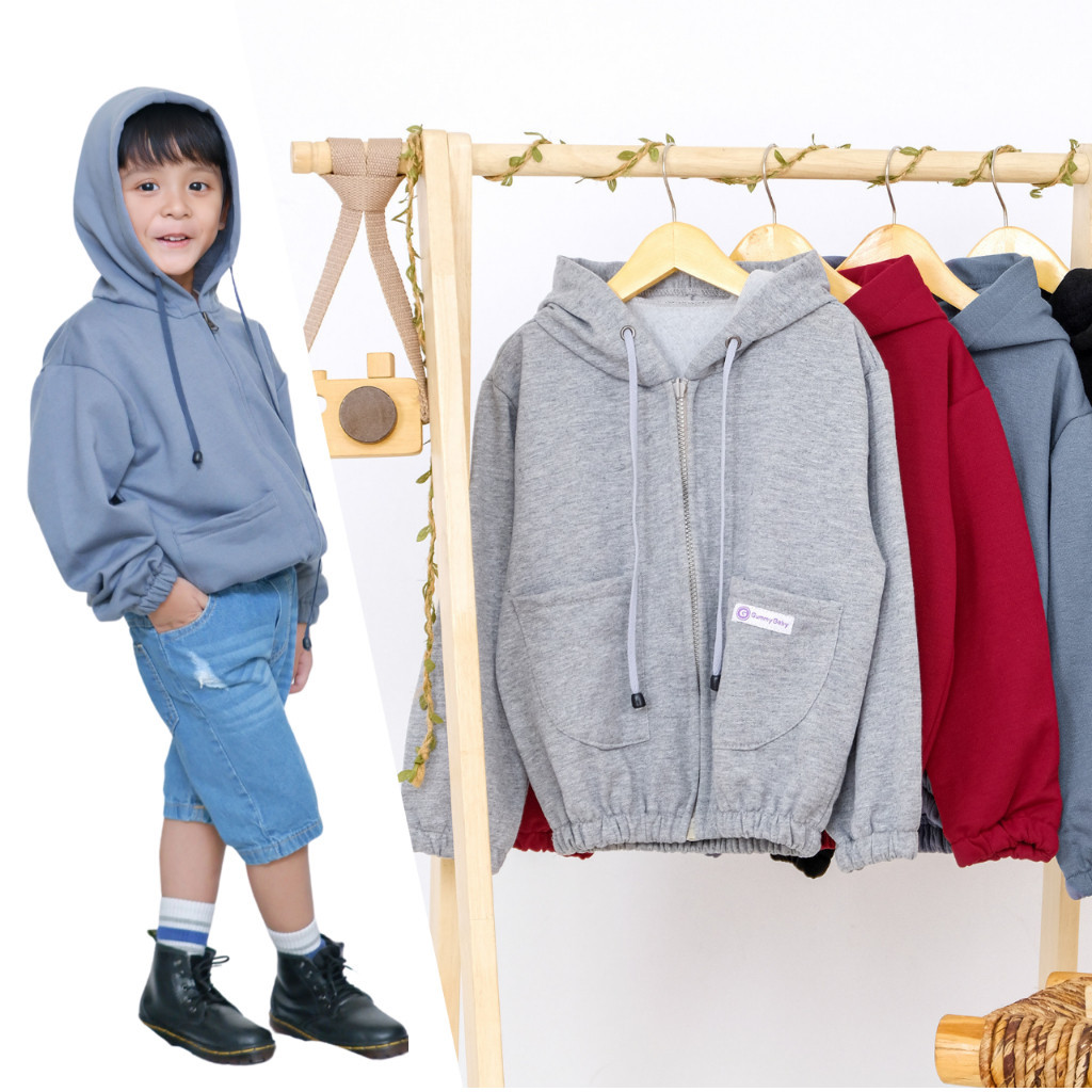 Jaket Hoodie Zipper Anak Laki Laki Perempuan Usia 5 - 12 Tahun Jacket Zipper Resleting Anak Cowok
