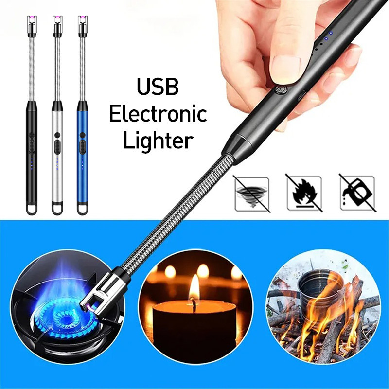 Elektrik Pemantik Pematik Korek Torch Api BBQ Artefak Dapur Isi Ulang Pemantik Lilin Pemantik Elektr