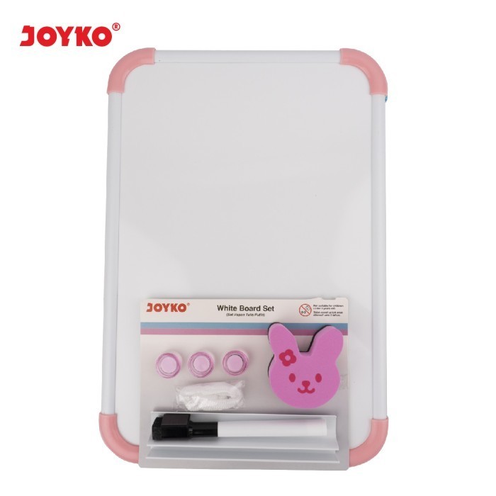 

promo ✨ -Papan Tulis Putih Set Whiteboard Set Joyko WBS-160CO - Pink