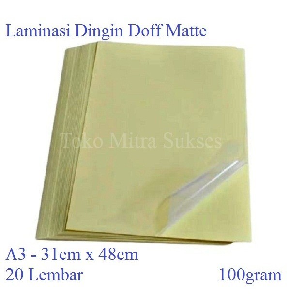 

promo ✨ -Laminasi Dingin Doff Matte A3+