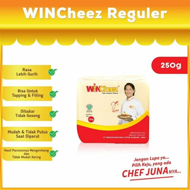 

Keju Block WINCheez Regular 250 Gram Keju Parut Toping Keju Lezat