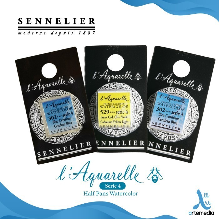 

promo ✨ -Sennelier L Aquarelle tercolor Half Pan Series 4 Cat Air - CAD YLLW ORANGE