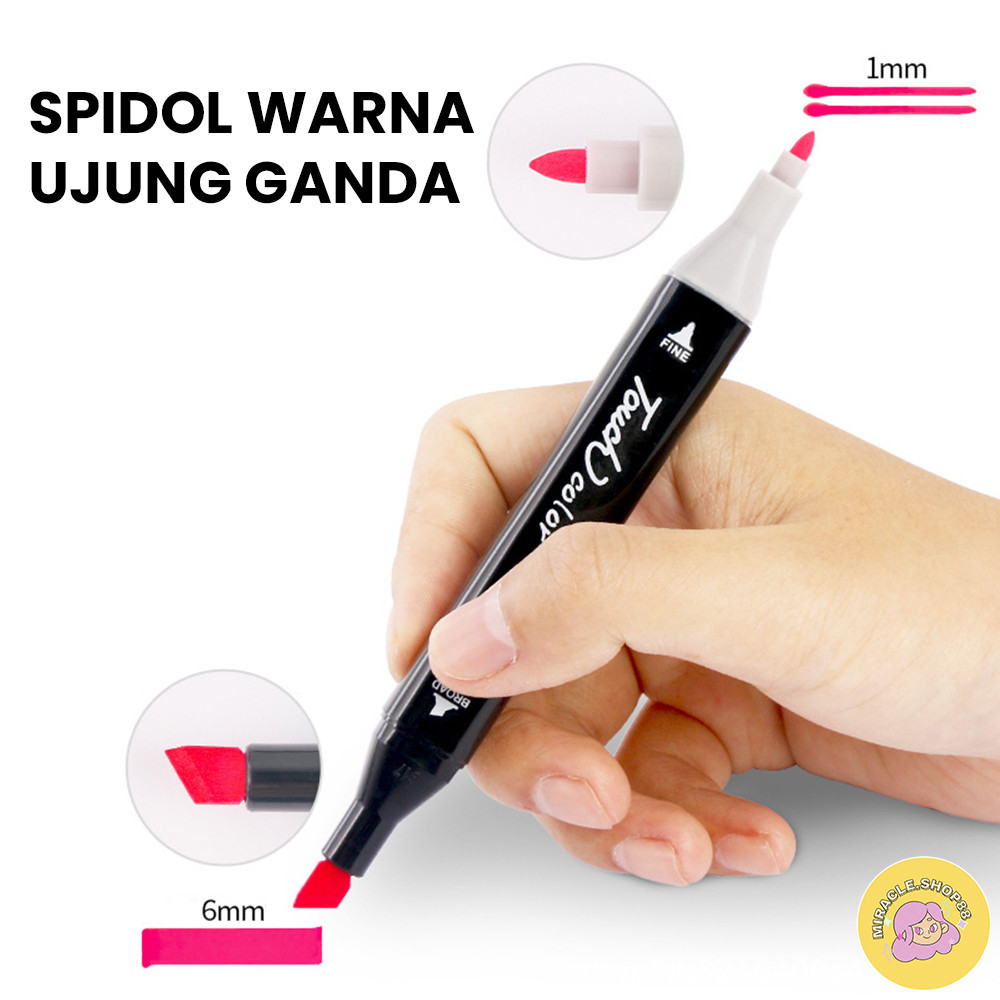 

MS Spidol Warna Ujung Ganda 24 Pcs Water Based Double Tip Marker