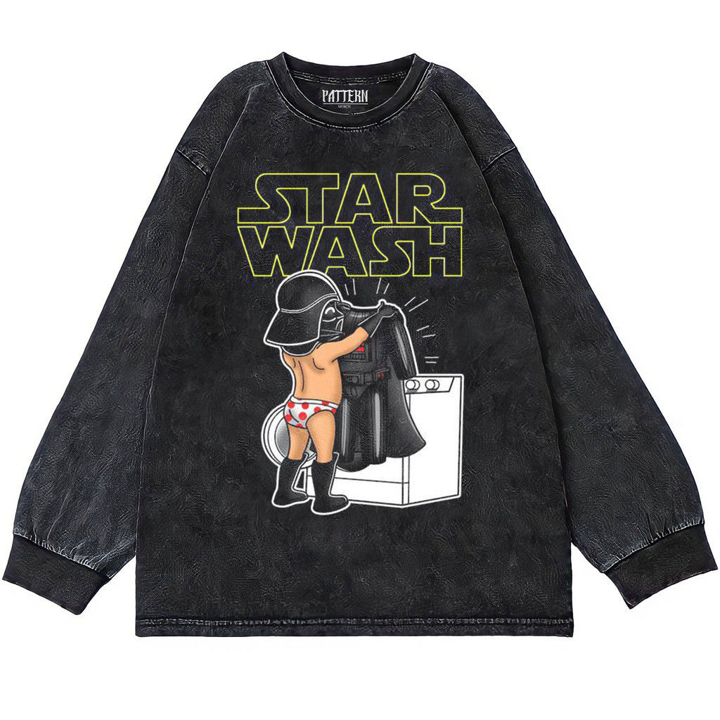 KAOS OVERSIZE | OVERSIZE LONGSLEEVE | T-SHIRT OVERSIZE | WASHING | KAOS STAR WARS PARODI STAR WASH