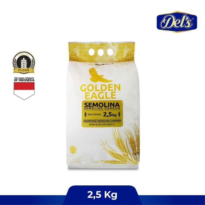 

TERJUAL Tepung Semolina Golden Eagle – Semolina Flour 2.5kg
