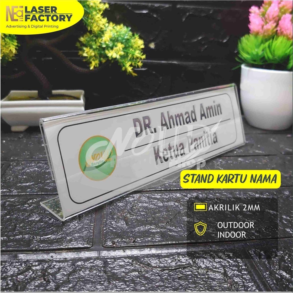 

Papan nama meja akrilik acrylic name desk ukuran 7 x 30