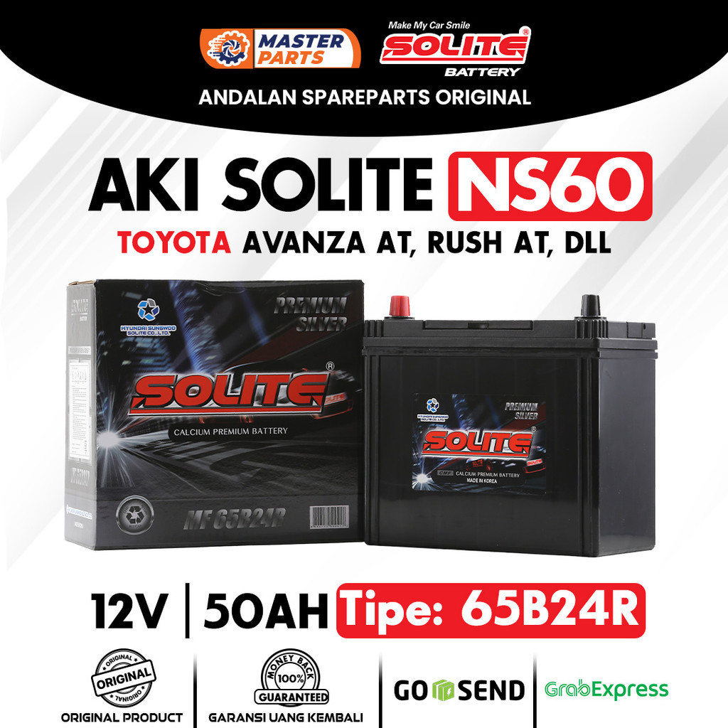 Aki Mobil Solite NS60 12V 50Ah Aki Kering